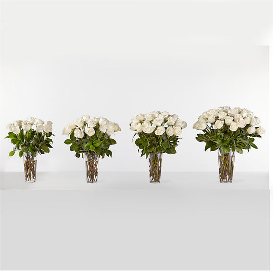 Long Stem White Rose Bouquet – Parkside Flowers, Rockwell City IA