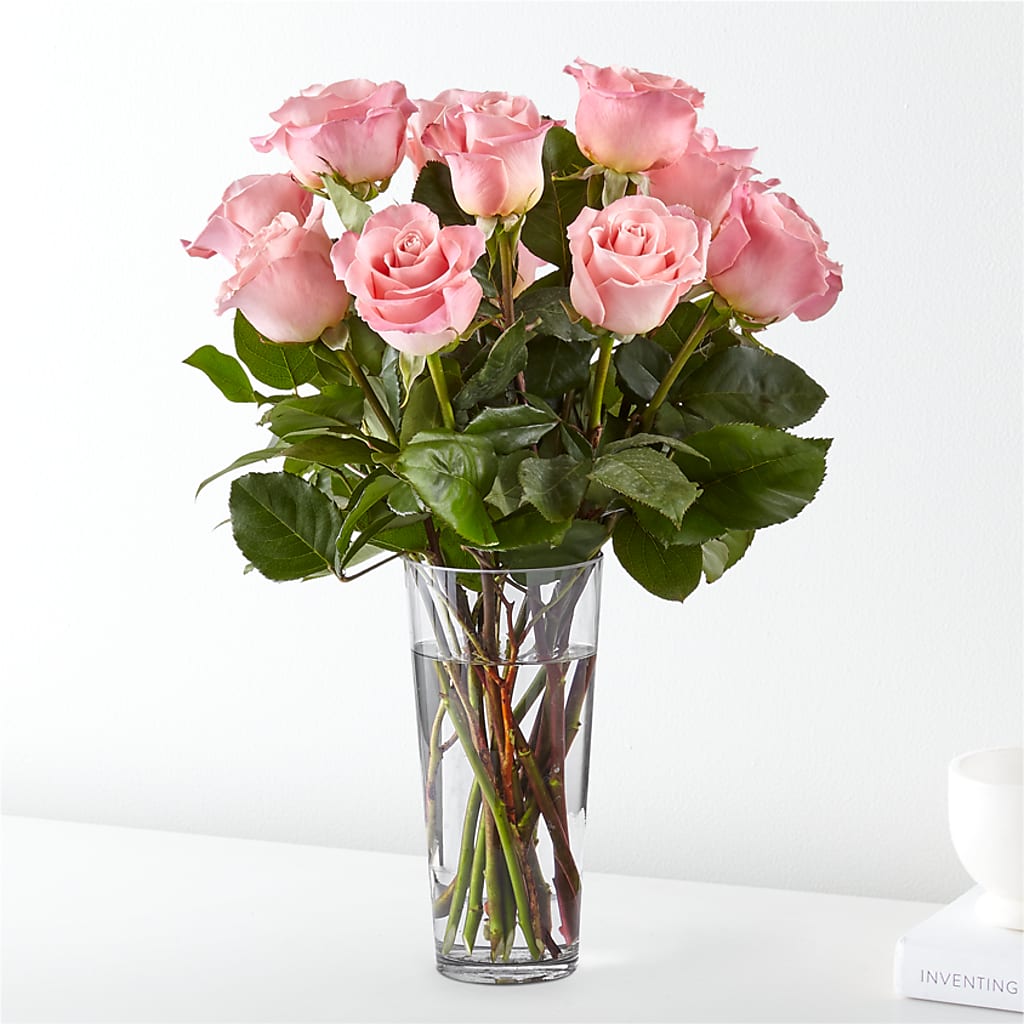 Long Stem Pink Rose Bouquet – Parkside Flowers, Rockwell City IA