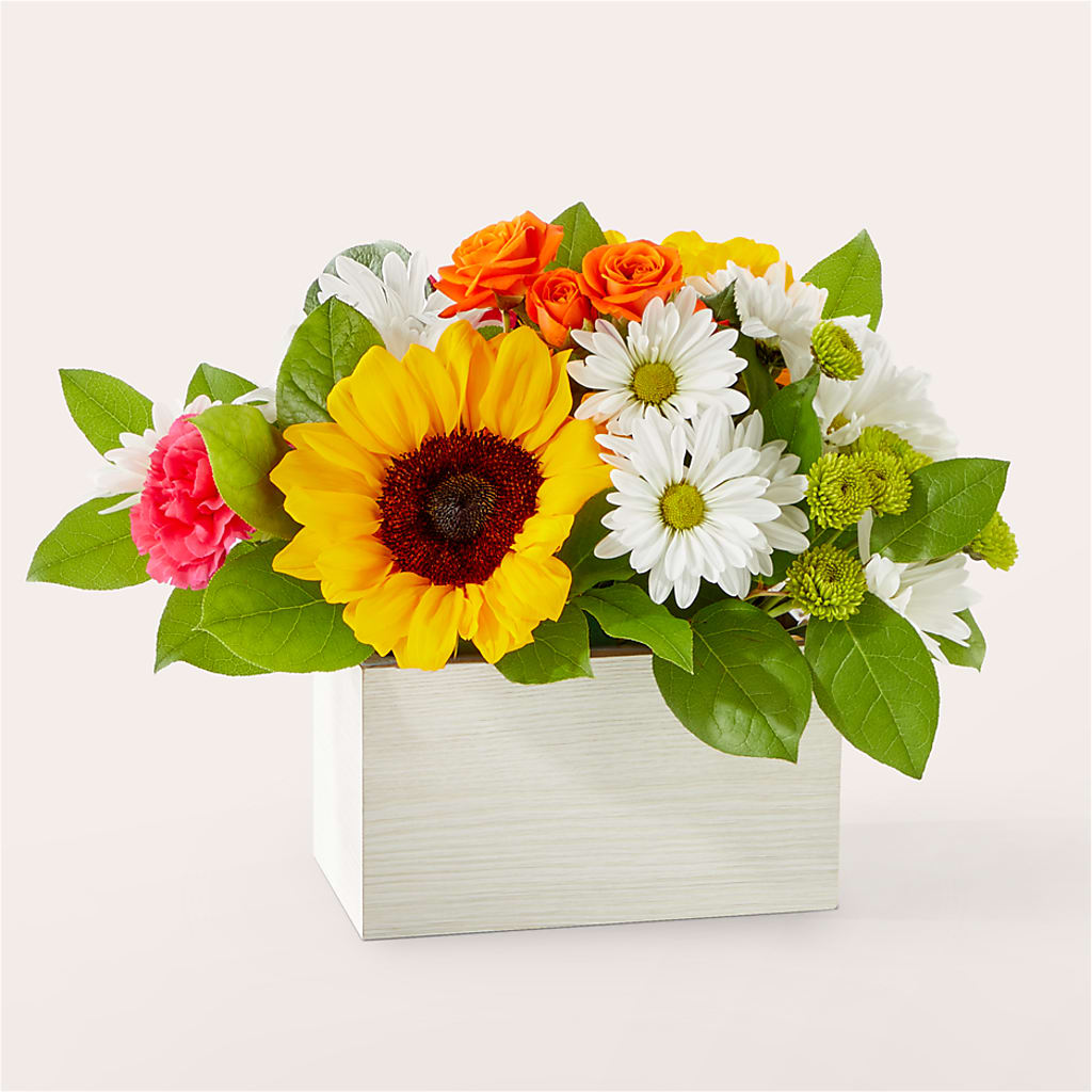 Sun-drenched Blooms Box Bouquet – Parkside Flowers, Rockwell City IA