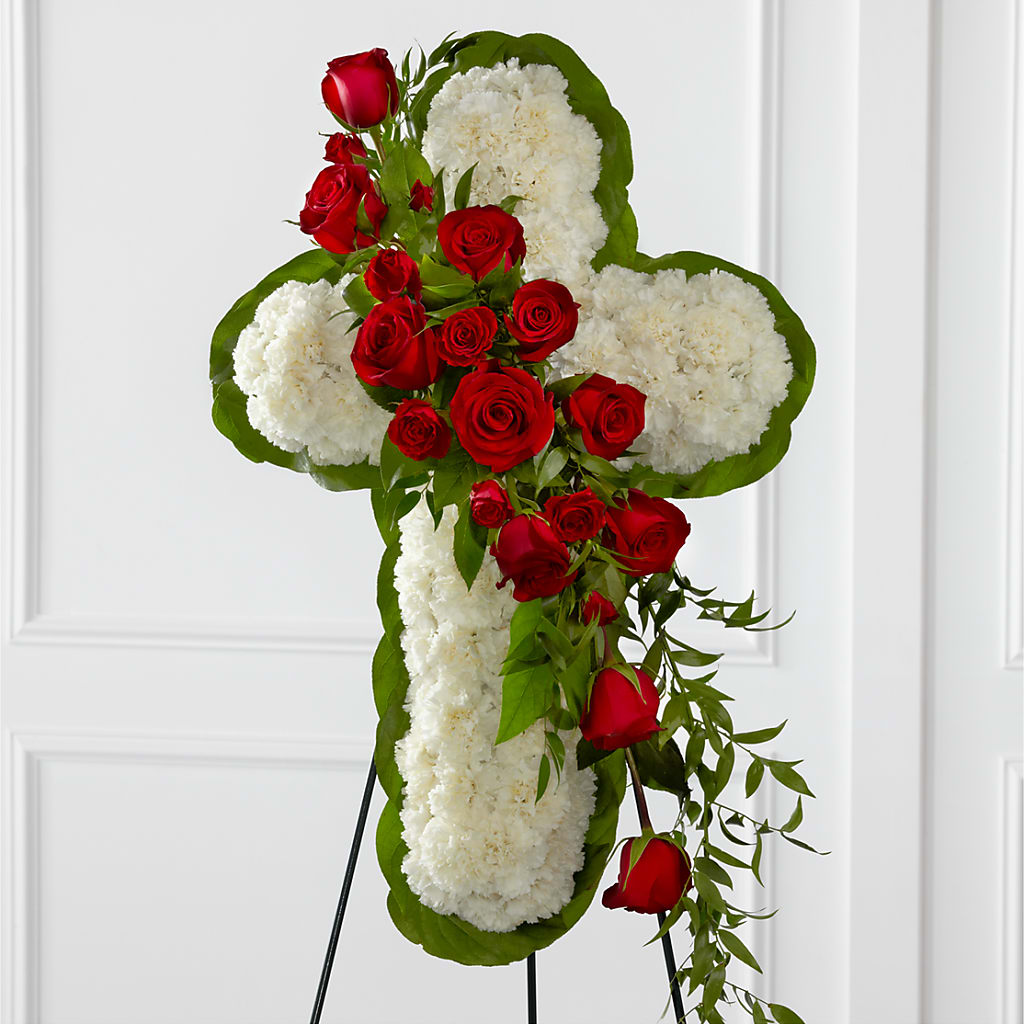 Floral Cross Easel – Parkside Flowers, Rockwell City IA