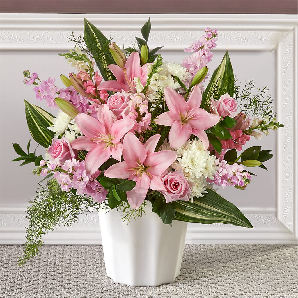 Simply Serene Floor Basket – Parkside Flowers, Rockwell City IA