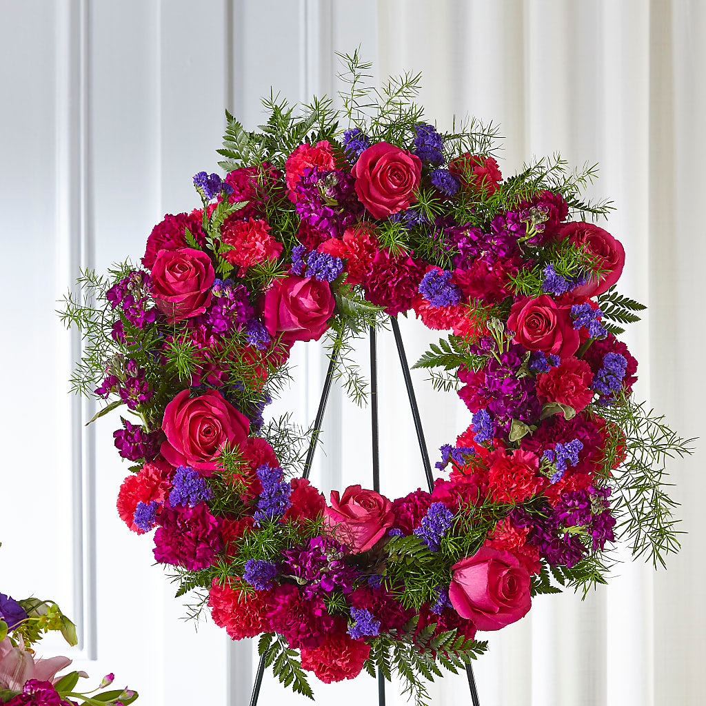 Calming Colors Wreath – Parkside Flowers, Rockwell City IA