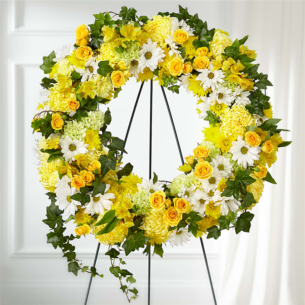 Golden Remembrance Wreath – Parkside Flowers, Rockwell City IA