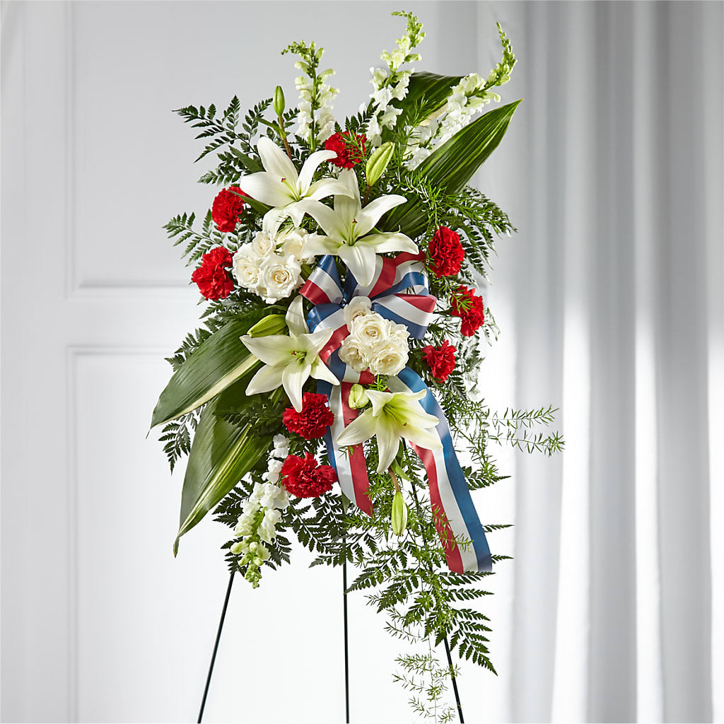 Stars of Life Standing Spray – Parkside Flowers, Rockwell City IA