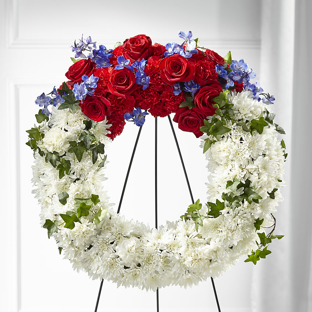 Patriotic Passion Wreath – Parkside Flowers, Rockwell City IA