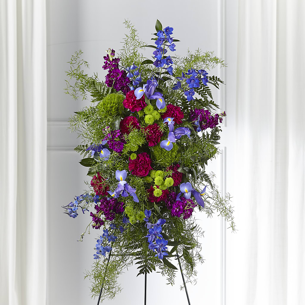 Heavenly Skies Standing Spray – Parkside Flowers, Rockwell City IA