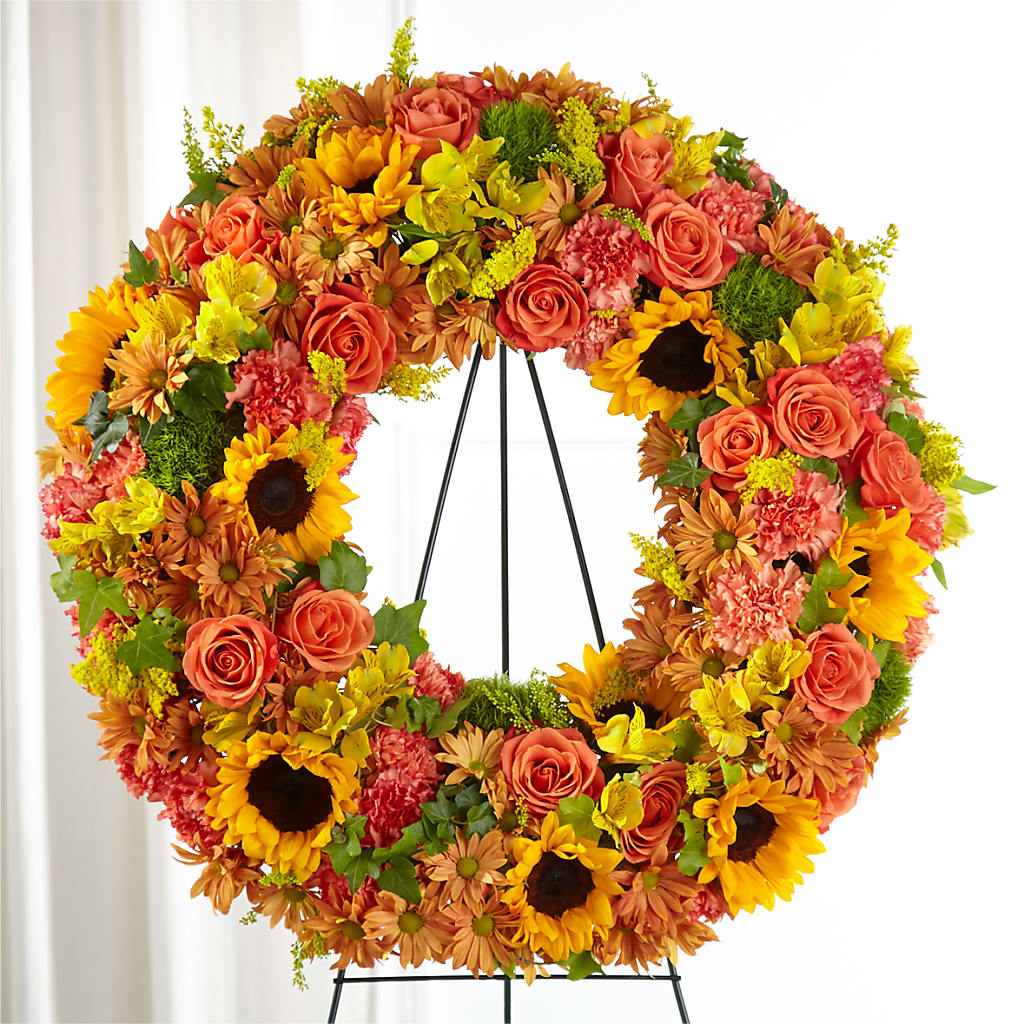 Autumnal Memories Wreath (Standard) – Parkside Flowers, Rockwell City IA