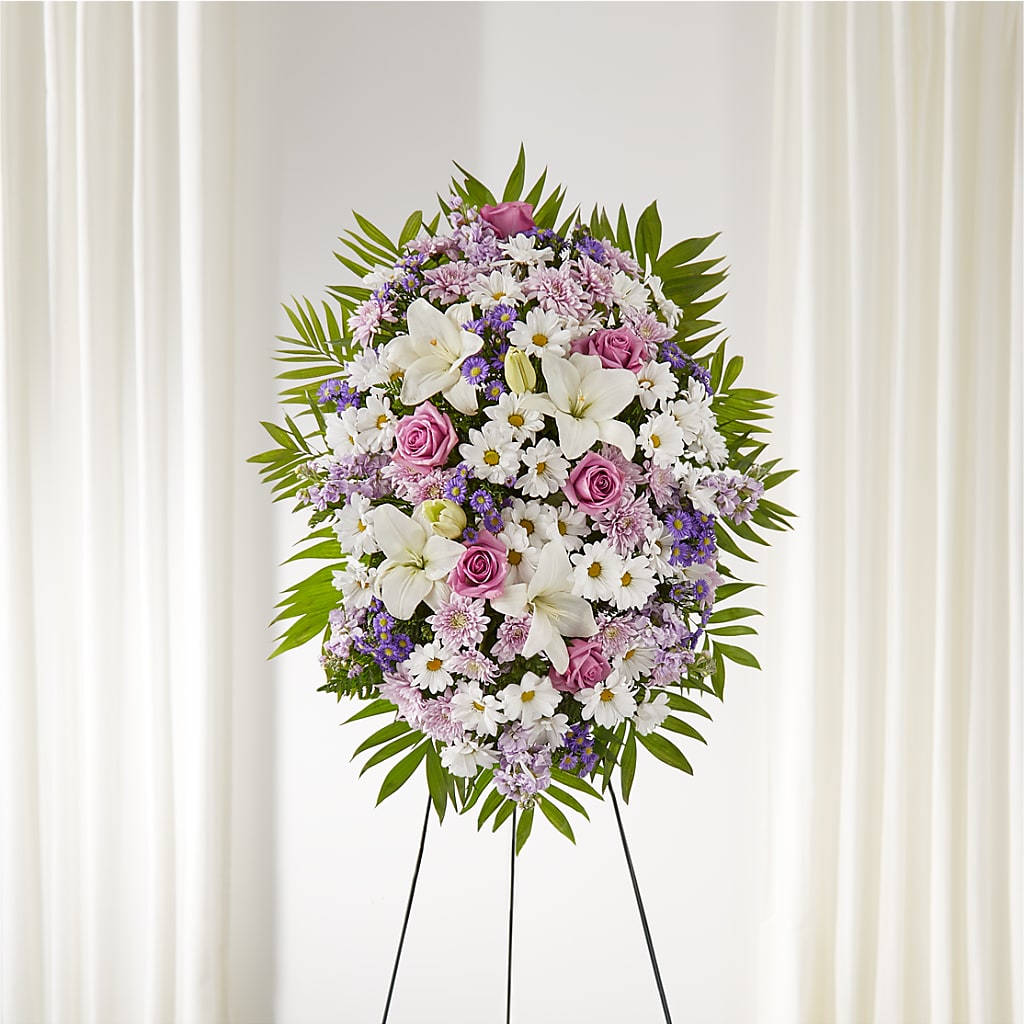 Surrounded by Love Standing Spray – Parkside Flowers, Rockwell City IA