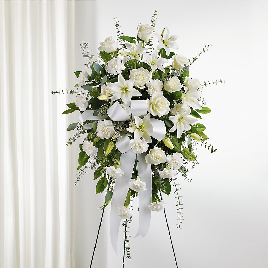 With Care Standing Spray – Parkside Flowers, Rockwell City IA