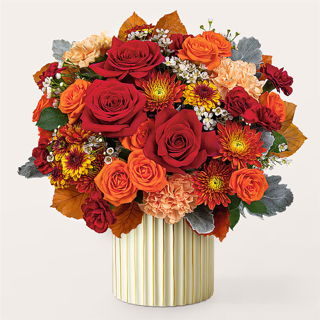 Merlot Bouquet with Ivory Vase – Parkside Flowers, Rockwell City IA