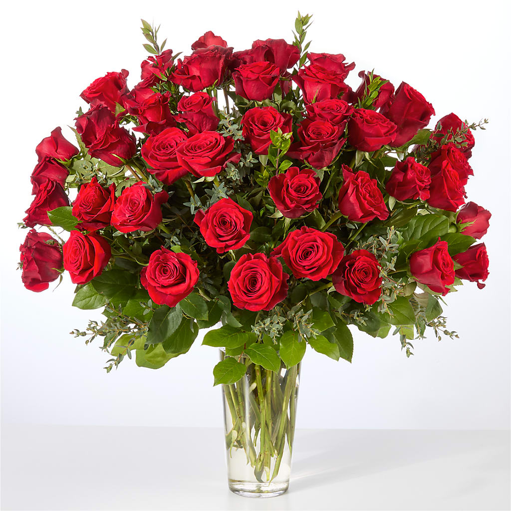 Forever Yours Fifty Stem Red Rose Bouquet – Parkside Flowers, Rockwell City IA