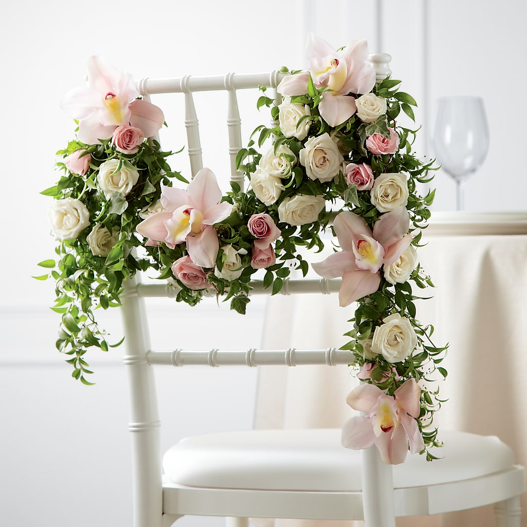 Orchid Rose Chair Décor – Parkside Flowers, Rockwell City IA