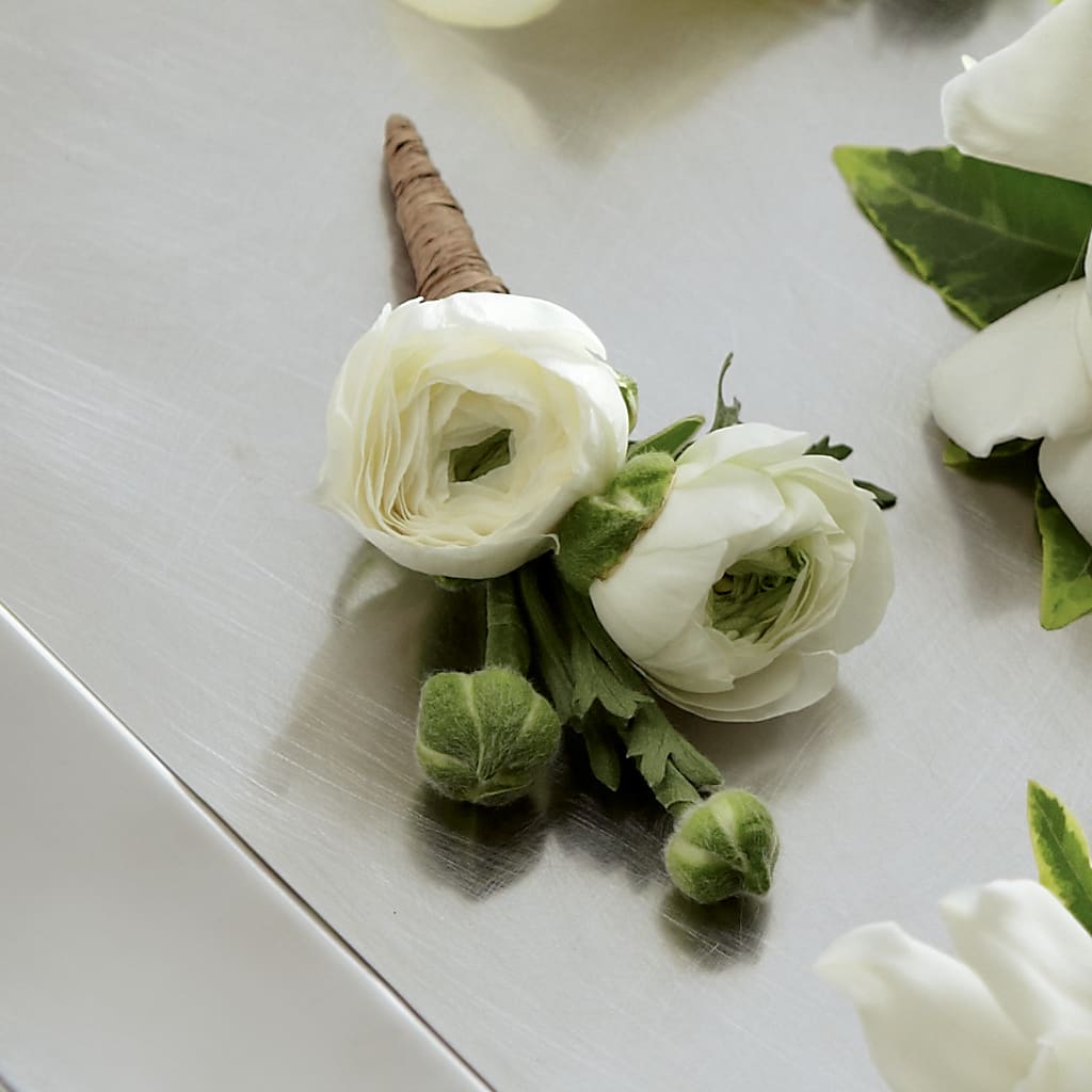 White Ranunculus Boutonniere – Parkside Flowers, Rockwell City IA