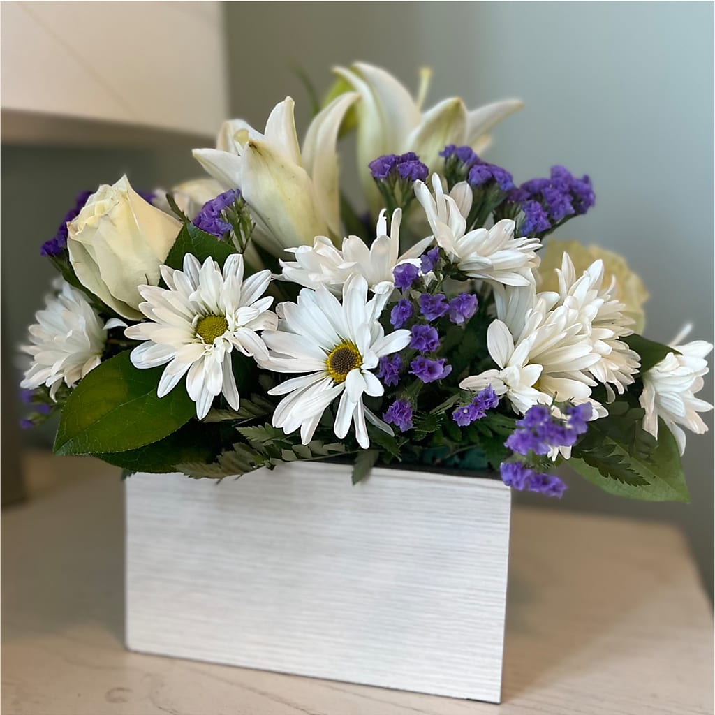 Beyond Blue Box Bouquet –  Parkside Flowers, Rockwell City IA