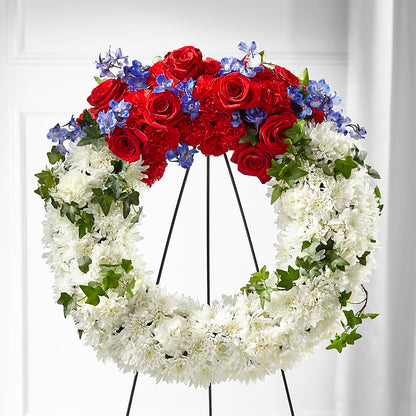 Patriotic Passion Wreath –  Parkside Flowers, Rockwell City IA