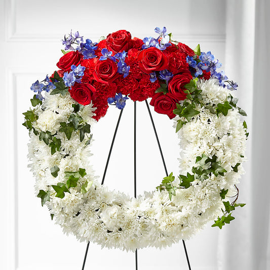 Patriotic Passion Wreath –  Parkside Flowers, Rockwell City IA