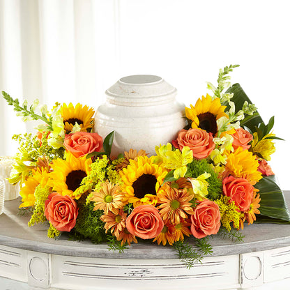 Faithful Sunflower Cremation Adornment –  Parkside Flowers, Rockwell City IA