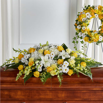 Golden Harmony Casket Spray –  Parkside Flowers, Rockwell City IA