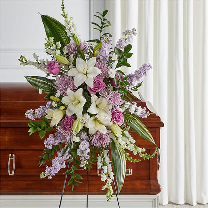 Grateful Hearts Standing Spray –  Parkside Flowers, Rockwell City IA