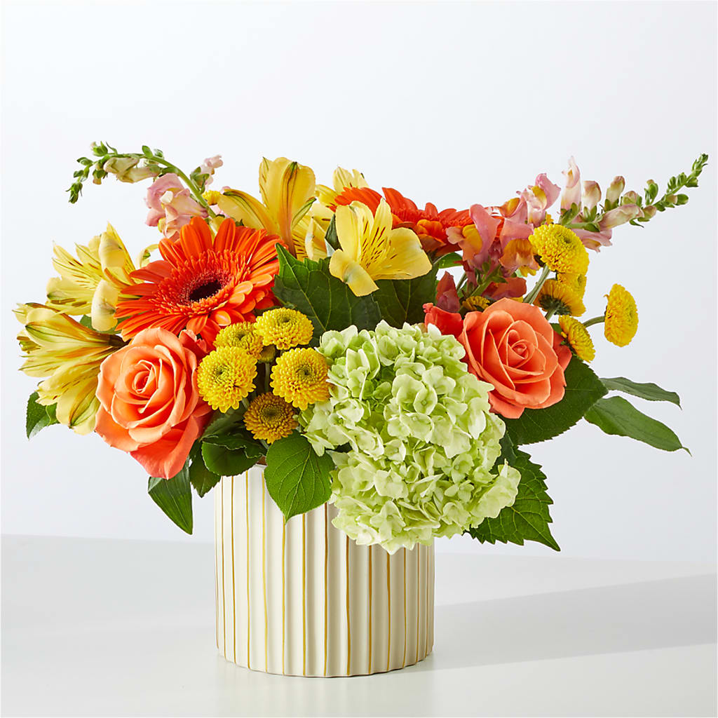 Autumn Sunshine Bouquet with Ivory Vase –  Parkside Flowers, Rockwell City IA