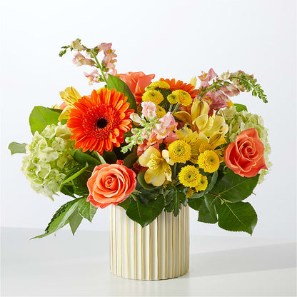 Autumn Sunshine Bouquet with Ivory Vase –  Parkside Flowers, Rockwell City IA