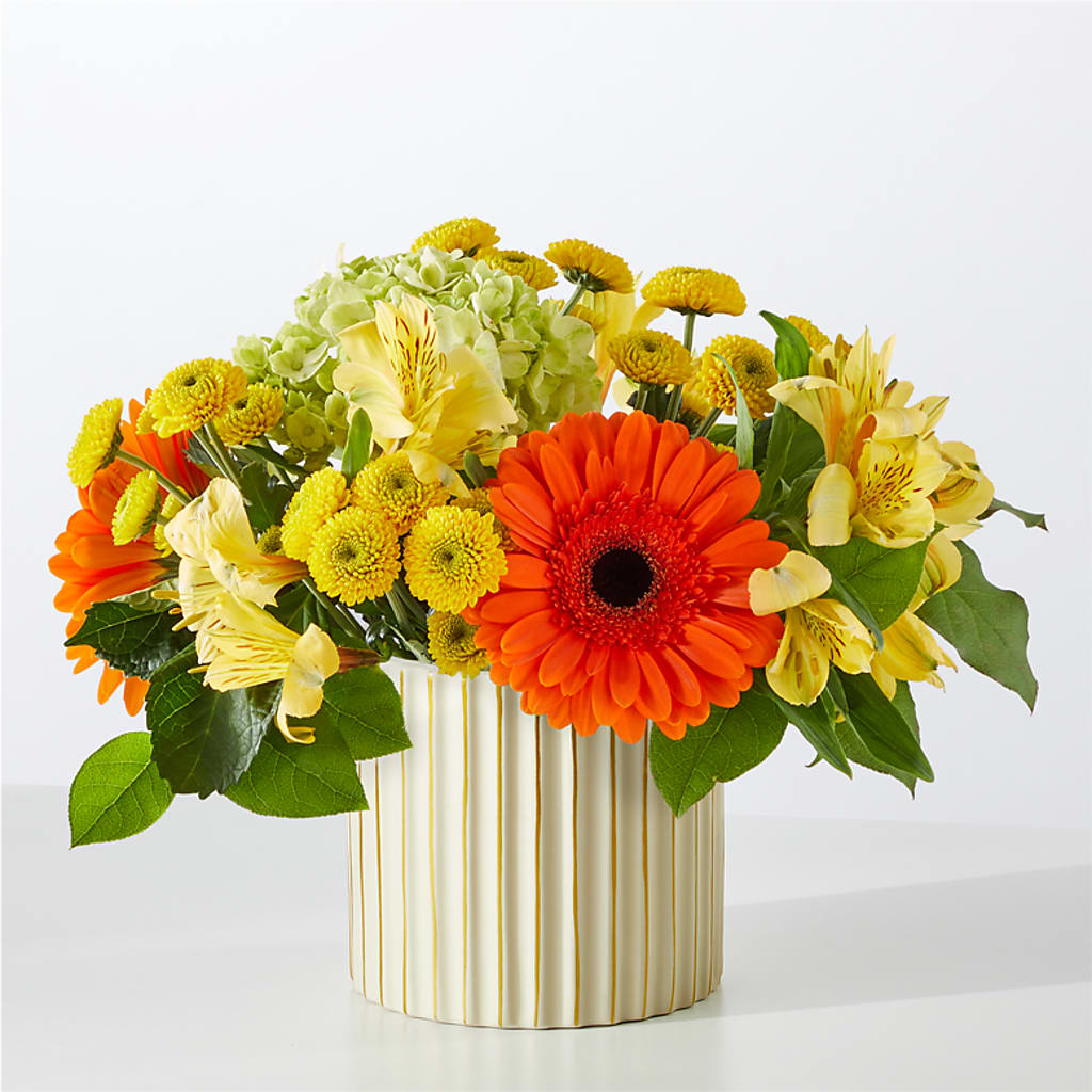 Autumn Sunshine Bouquet with Ivory Vase –  Parkside Flowers, Rockwell City IA