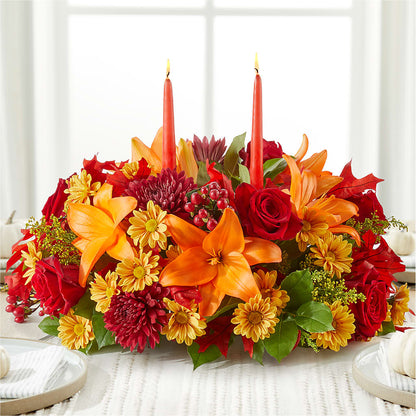 Autumn's Embrace Centerpiece –  Parkside Flowers, Rockwell City IA