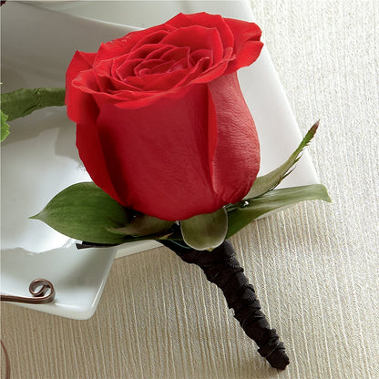 Red Rose Boutonniere –  Parkside Flowers, Rockwell City IA