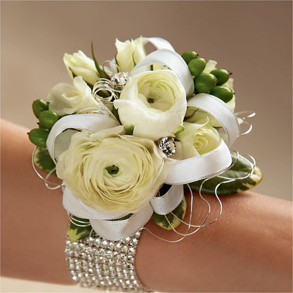 White Wedding Corsage –  Parkside Flowers, Rockwell City IA